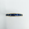 14ct Gold 0.50ct French Cut Sapphire Half  Eternity Band Ring Size M 1/2 585