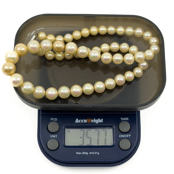 Vintage 9ct White Gold Graduated Cultured Pearl 16” Necklace 375 by CIRO