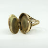 Vintage 9ct Gold Engraved Secret Locket Ring 375 Size O (Birmingham 1975)