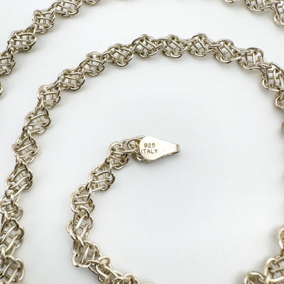 Twisted Links Matching Bracelet & 18” Necklace Set in Sterling Silver 925