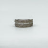 Chunky Sterling Silver CZ 5x Row Band Ring 925 Size O