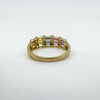 9ct Gold Rainbow Multigem & Diamond Ring Size S Wedding Eternity Engagement 