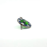 Vintage Sterling Silver Floral Murano Glass Millefiori Brooch / Stick Pin 925