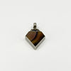 Large Chunky Vintage Brown Banded Agate Fob Pendant 925 by David Scott Walker