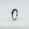 18ct White Gold 0.80ct Sapphire Half Eternity Band / Ring 750 Size N Wedding