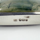 Large Vintage Green Moss Agate & Black Onyx Fob 925 by David Scott Walker