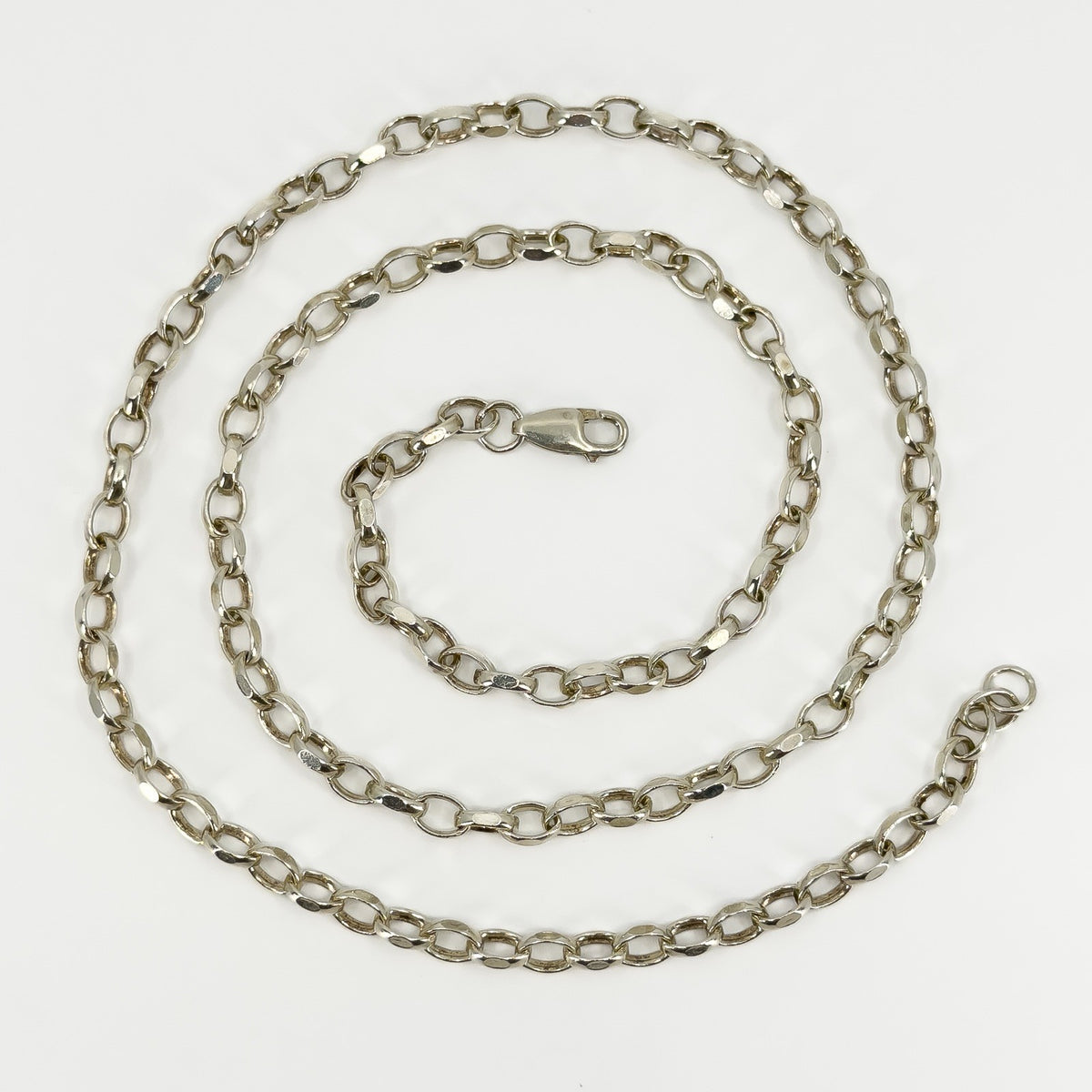 Chunky Vintage Sterling Silver 26.5” Rolo Links Chain / Necklace 925