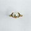 Vintage 9ct Gold Pearl Ring 375 Size M 