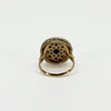 Antique Edwardian 14ct Gold Rose Cut Diamond & Sapphire Bombe Ring 585 Size O P