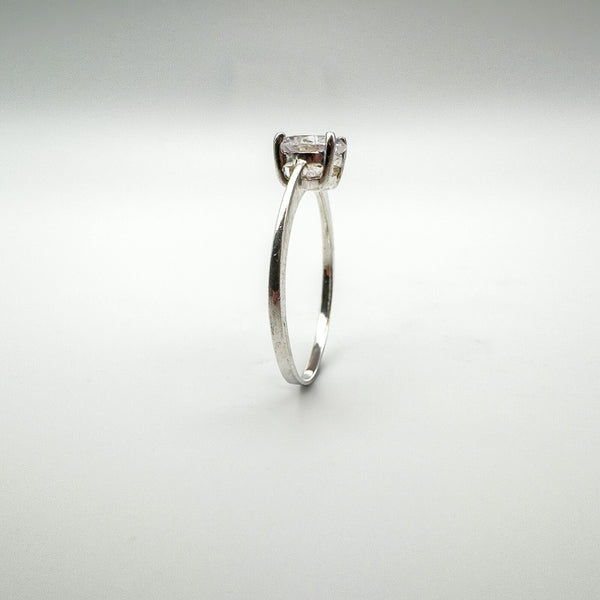 1ct CZ Solitaire Engagement Ring Sterling Silver Size M