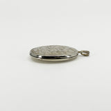 Vintage Sterling Silver Oval Floral Engraved Locket 925 (Birm 1975)