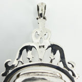 Chunky Vintage Sterling Silver Spinning 3x Sided Photo Locket Fob / Pendant 925