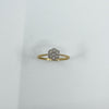 18ct Gold & Platinum Diamond Cluster Flower Ring 750 Size O