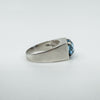 Vintage 2ct Blue Topaz Ring in Sterling Silver Size K