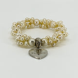 Sterling Silver Thomas Sabo Freshwater Stretch Bracelet & Heart Charm 925
