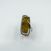 Chunky Modernist Heavy Baltic Amber Ring in Sterling Silver 925 Size L - M