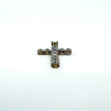 9ct White & Yellow Gold Diamond Christian Cross Pendant 375