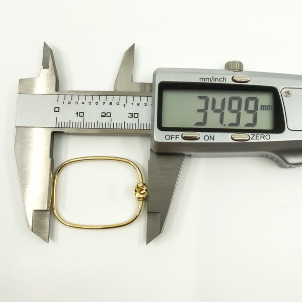 Unusual Large Rectangular 9ct Gold Hoop Earrings 375