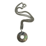 Large Sterling Silver Mother of Pearl Pendant & 16" Chain 925 by KENZO