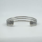 Vintage Sterling Silver Chunky Oval Trilogy Torque Bangle / Bracelet 925 29g