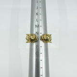 18ct Gold Gem Set Double Panther Head Ring Size O 750