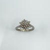 Vintage 9ct White Gold Diamond Cluster Ring Size M - N