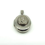 Large Chunky Antique Victorian Sterling Silver Cameo Portrait Locket 925