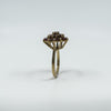 Vintage 9ct Gold Garnet Cocktail Cluster Ring Size J - K 