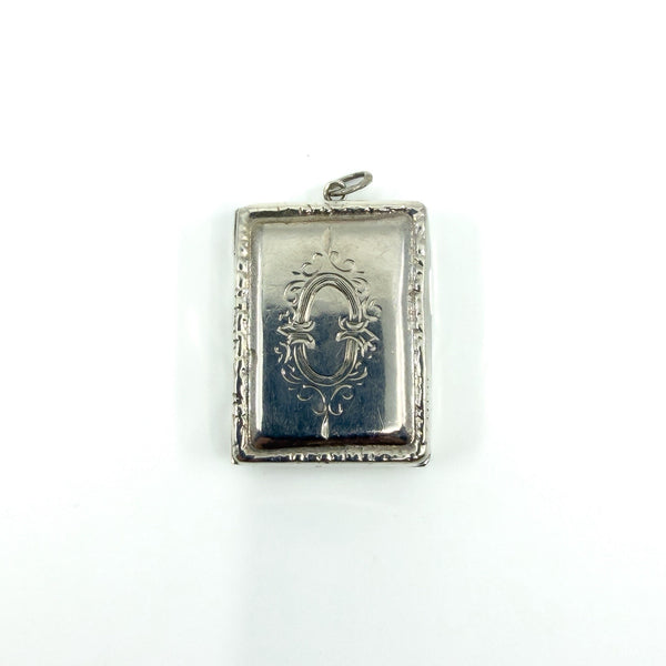 Chunky Vintage Sterling Silver Engraved Initail O Secret Locket Photo Book 925