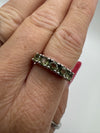 Sterling Silver 1ct Peridot 5x Stone Half Hoop Ring Size N  
