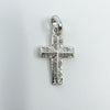 9ct White Gold Diamond Christian Cross Pendant / Charm 375