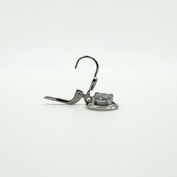 9ct White Gold 2ct CZ Leverback Drop Earrings 375