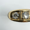 Chunky Vintage 9ct Gold 1.30ct Starburst Diamond Trilogy Ring Gypsy Band Size U