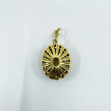 Vintage 18ct Gold Blue Enamel & Diamond Pendant