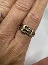 Vintage 9ct Gold Buckle Ring Size N (London 1970)