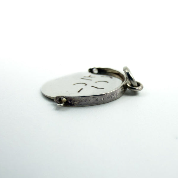 Sterling Silver Vintage Spinning I LOVE YOU Fob / Pendant 925