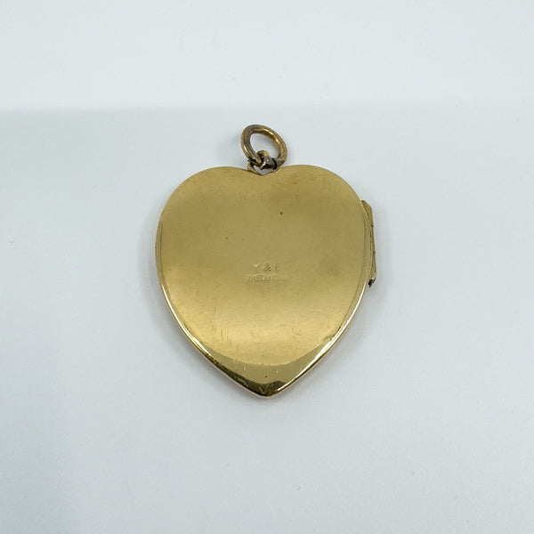 Vintage 9ct Gold Heart Locket Floral / Etched / Scroll Design Engraving 375 5.6g