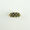 Antique Art Deco 18ct Gold Sapphire & Old Cut Diamond Half Hoop Ring 750 Size P