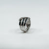 Sterling Silver Blue & White Diamond Eternity Band Ring Size L