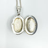 Vintage Sterling Silver Puffy Oval Photo Locket & 18” Chain 925