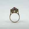 Vintage 9ct Gold 0.81ct Ruby & Diamond Cluster Cocktail Ring 375 Size K
