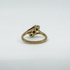 Vintage 9ct Gold 0.60ct Diamond & Sapphire Trilogy Ring Size N (London 1979) 