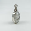 Large Chunky Vintage Double Sided Fob Black Onyx & White Mother of Pearl Pendant