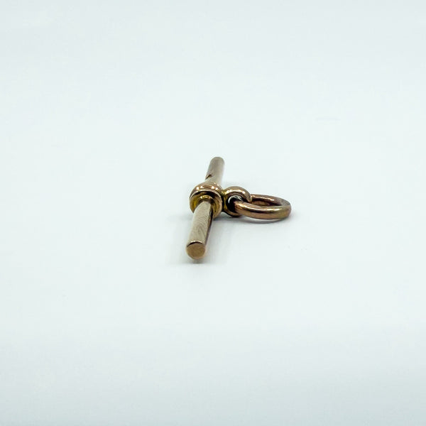 Vintage Antique 9ct Rose Gold T-Bar Pendant 375