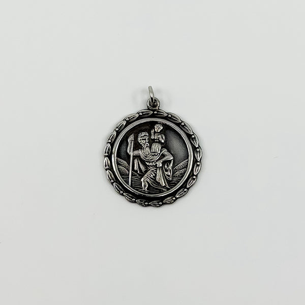 Vintage Sterling Silver St. Christopher Pendant / Charm 925