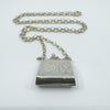 Vintage Engraved Handbag Locket & 30” Belcher Chain in Sterling Silver 925 1995