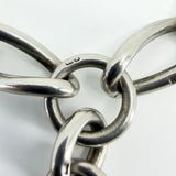 Chunky Antique Sterling Silver Oval Link 15” Albert Chain / Necklace & T-Bar 925