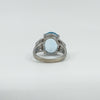 Chunky Sterling Silver 8ct Blue Topaz Ring 925 Size N 