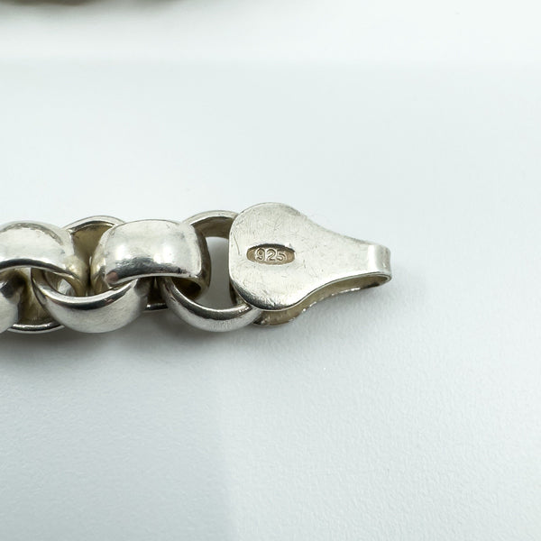 Chunky Sterling Silver 22.5” Rolo Belcher Links Chain 925 Heavy 58g Unisex