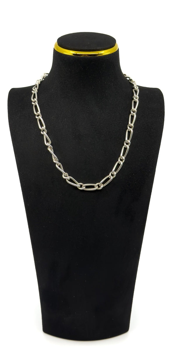 Chunky Vintage Sterling Silver 18” Figaro Chain 925 (Sheffield 1996)